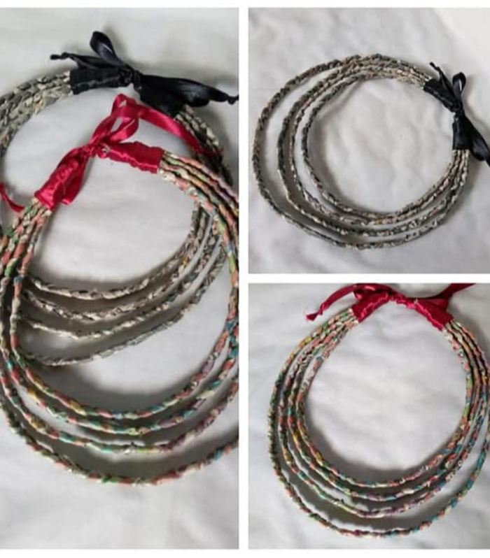 Recycled Paper Hoop Necklace