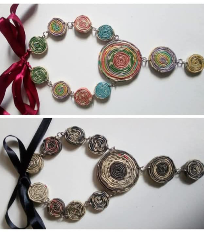 Multicolour Paper Statement Necklace