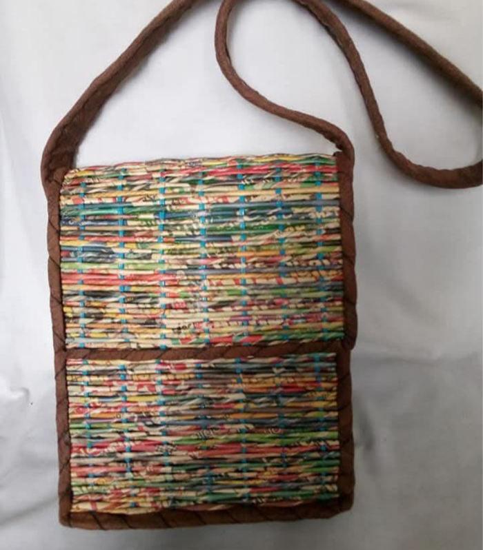 Multicolour Recycled Paper Shoulder Bag