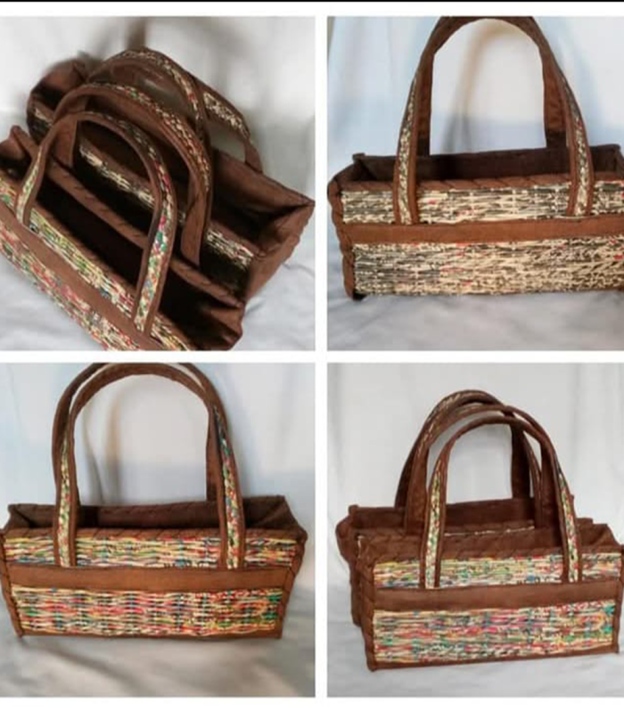 Natural Recycled Newspaper Handbag